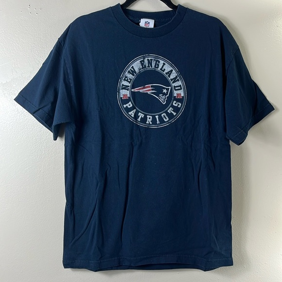 NFL Team Apparel New England Patriots Tee Shirt Blue NFL Football Team Men’s L - Picture 1 of 8